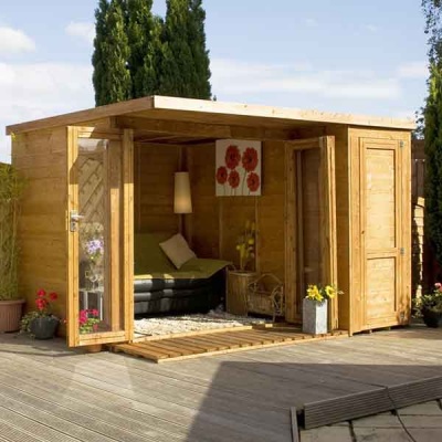 12 x 8 Wooden Garden room Summerhouse with side shed