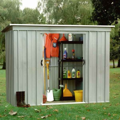 Metal Shed with Sliding Double Doors 10'x4' Yardmaster Pent