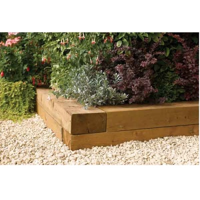Rowlinsons Timber Blocks 1.8m (Pack of 2) Garden Planters
