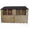 10x6 Overlap Pressure Treated Apex Shed Double Doors Windows