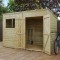 10 x 8 Shiplap Pressure Treated Pent Wooden Garden Shed Double Door