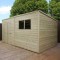 14 x 6 Shiplap Pressure Treated Pent Wooden Garden Shed Double Door