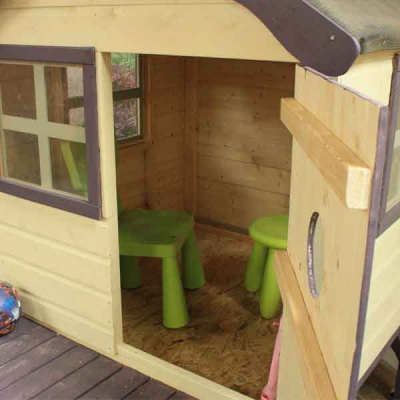 wooden wendy house with slide
