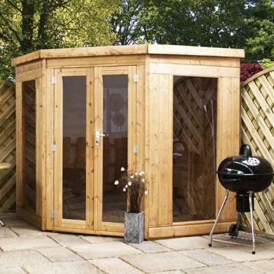 7 x 7 Tongue & Groove Wooden Garden Corner Summerhouse