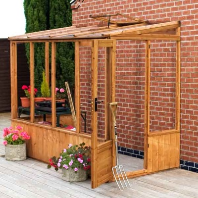 8 x 4 Wooden Pent Lean To Greenhouse Unit