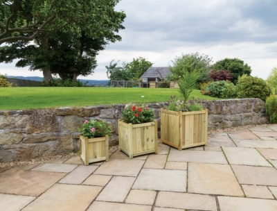 NEW HOLYWELL PLANTER MEDIUM WOODEN PRESSURE TREATED (0.48 x 0.48 x 0.51m)