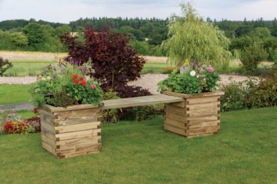 NEW ISABEL PLANTER BENCH WOODEN PRESSURE TREATED (1.86 x 0.5 x 0.5m)