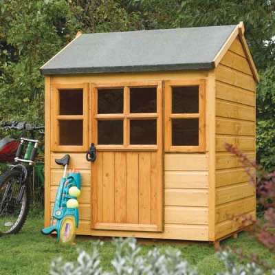 4 x 4 Rowlinsons Single Storey Little Lodge Garden Playhouse