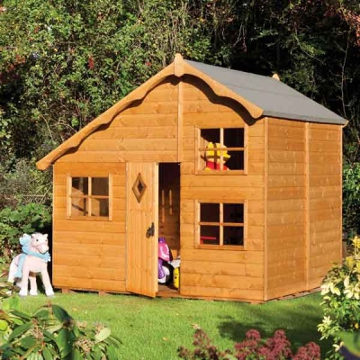 8 x 7 Rowlinsons Playaway Swiss Cottage Garden Playhouse