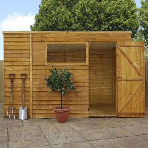 10 x 6 Pent Overlap Wooden Garden Shed with Windows