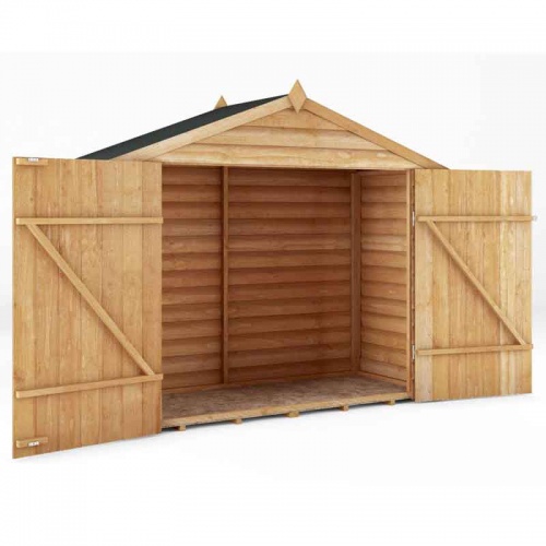 7 x 3 Wooden Garden Overlap Apex Bike Store Double Doors