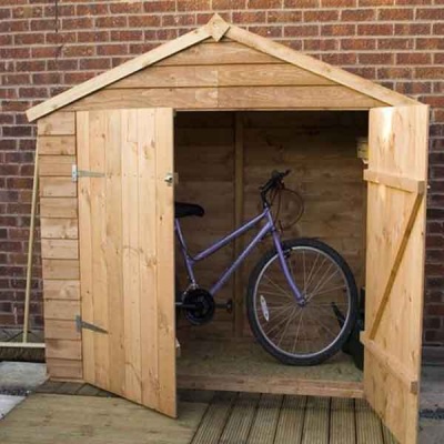 7 x 3 Wooden Garden Overlap Apex Bike Store Double Doors