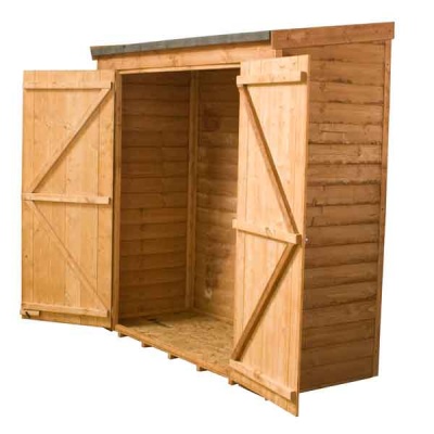 6' x 2'6'' Wooden Garden Pent Overlap Storage