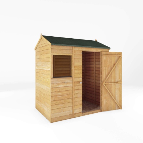 6 x 4 Reverse Apex Wooden Overlap Garden Shed