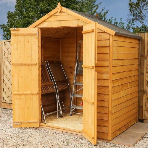 6 x 4 Overlap Double Door Apex Wooden Garden Shed