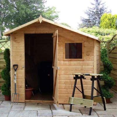 7 x 7 Offset Shiplap Tongue & Groove Apex Wooden Garden Sheds