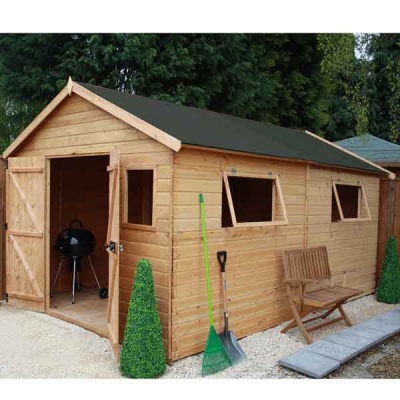 16 x 10 Shiplap Full Tongue & Groove Wooden Garden Workshop Building