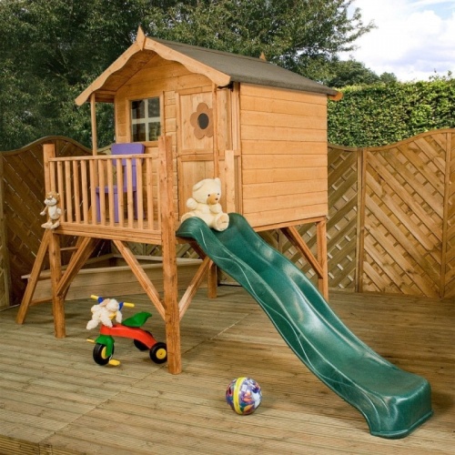 13 x 12 Tulip Tower Playhouse with Activity Swing and Slide