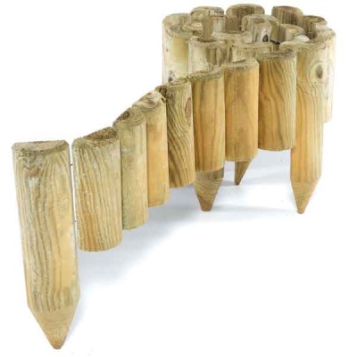 Rowlinsons Garden Spiked Log Roll Edgingl (Pack of two each 1.8m)