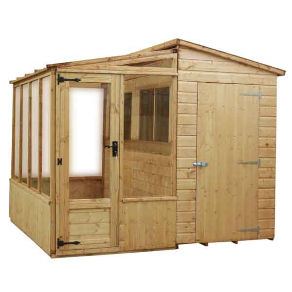 Great Value Sheds Summerhouses Log Cabins Playhouses Wooden Garden Metal Storage Fencing More From Direct Buildings 8 X Combi Greenhouse Shed Tongue And Groove Cladfree Delivery - Garden Shed And Greenhouse Combination