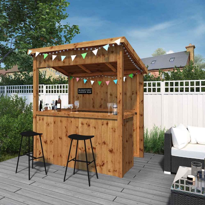 6x4 Garden Shed Bar Pent Roof Shiplap Clad Outdoor Tiki Bar