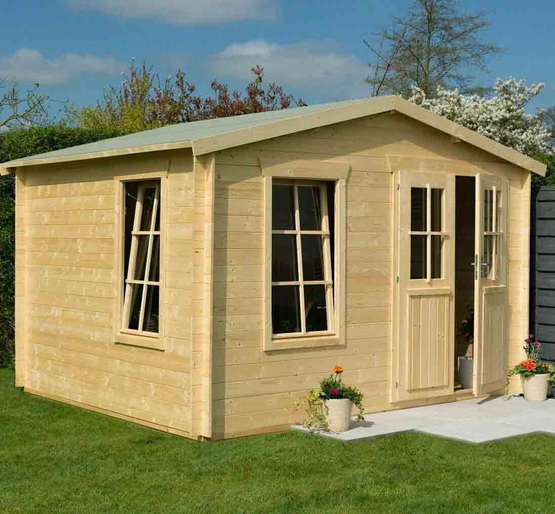 11 x 10 Wooden Log Cabin Executive Garden Office