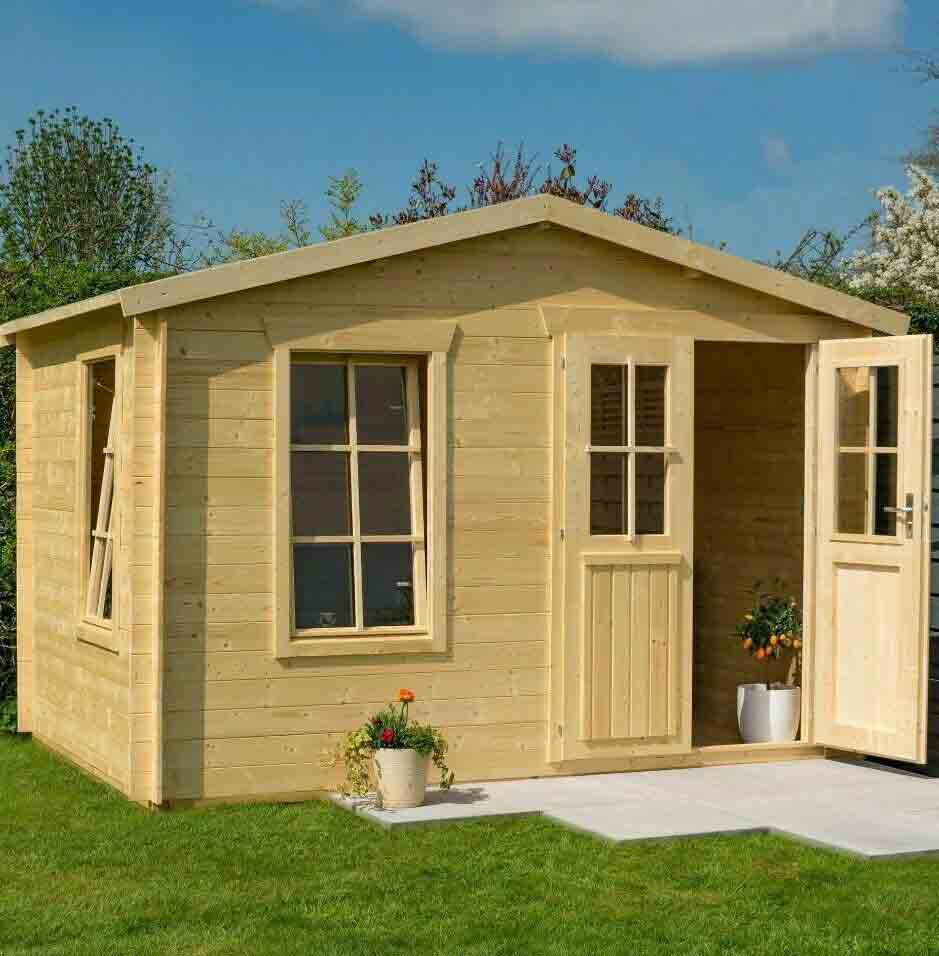 11 x 7 Wooden Log Cabin Executive Garden Office