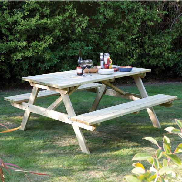 Rowlinsons Pressure Treated 5ft  Garden Picnic Bench