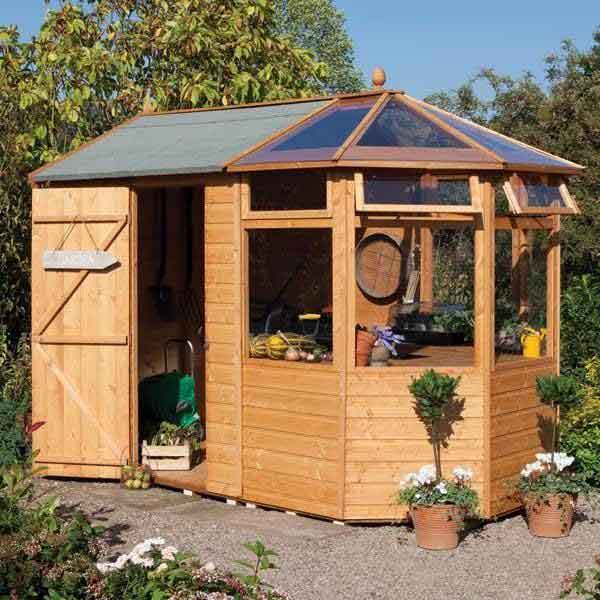 10 x 7 Rowlinsons Wooden Garden Potting Shed Store